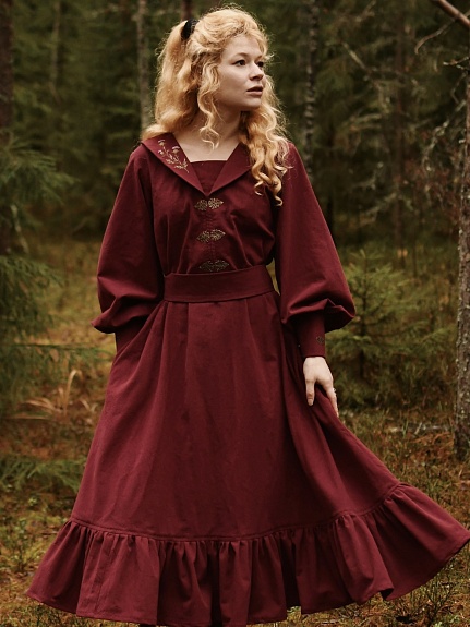 Платье из Хлопка крэш цв.Вишневый