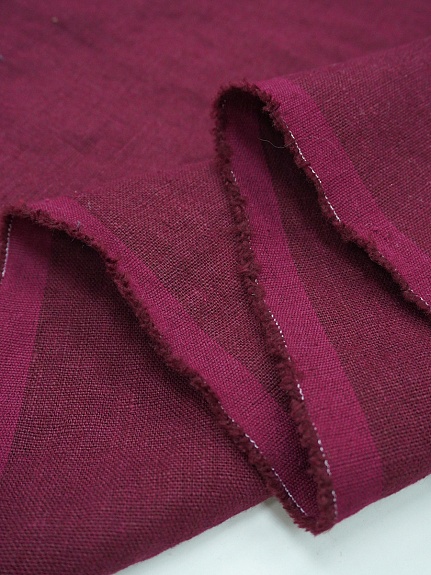 Лен костюмный с эффектом мятости цв.Спелая вишня, ш.1.45м, лен-100%, 280гр/м.кв