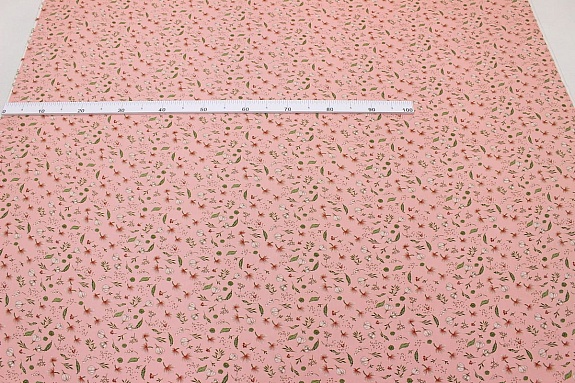 Штапель "Августина" цв.коралловый светло-розовый, ш.1.43м, вискоза-100%, 100гр/м.кв 