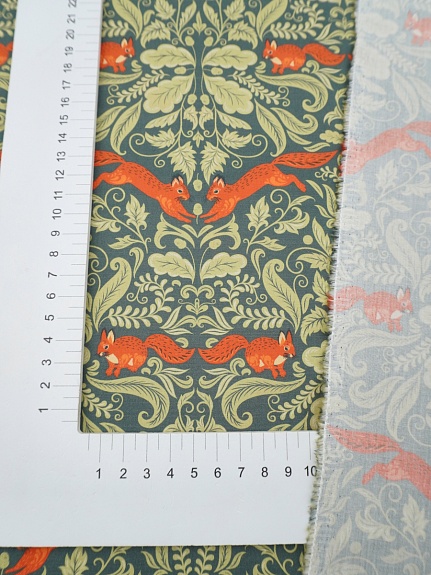 Перкаль Премиум (Digital) "Орнамент с белками", ш.1.5м, хлопок-100%, 120гр/м.кв