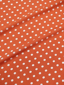 Штапель Редкий средний горох цв.оранжево-терракотовый, 1.44м, вискоза-100%, пл.95 гр/м.кв