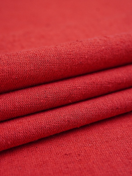 Полулен костюмный с эффектом мятости цв.Винтажно-красный меланж, СОРТ2, ш.1.5м, хлопок-70%, лен-30%, 170гр/м.кв