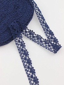 Кружево цв.т.сине-фиолетовый, ш.15мм, хлопок-90%, п/э-10%, 10м