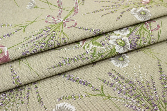 Ткань интерьерная с пропиткой "Ароматные букеты", ш.1.5м, хлопок-70%, п/э-30%, 260гр/м.кв
