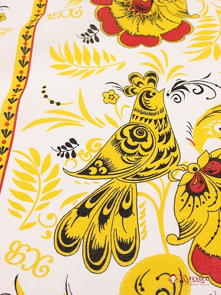 Рогожка "Золотая хохлома",Вид 1  ш.1.5м, хлопок-100%, 150гр/м.кв