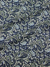 Импорт. хлопок "Мерида" цв.зеленый/чернильный, ш.1.5м, хл-100%, 100гр/м.кв