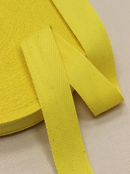Лента киперная цв.рапсово-желтый-2, ш.26мм, хлопок-100%