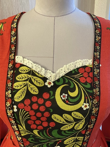 Платье из Рогожки "Красная рябина"