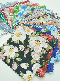 Комплект образцов "Бязь, поплин, перкаль цветочный рисунок"