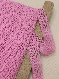 Кружево цв.розовый-2, ш.25мм, хлопок-90%, п/э-10%