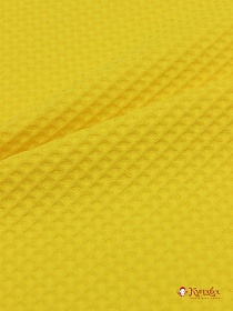 Вафельное премиум-полотно "Italy" цв.Солнечно-желтый, ш.1.5м, хлопок-100%, 240гр/м.кв