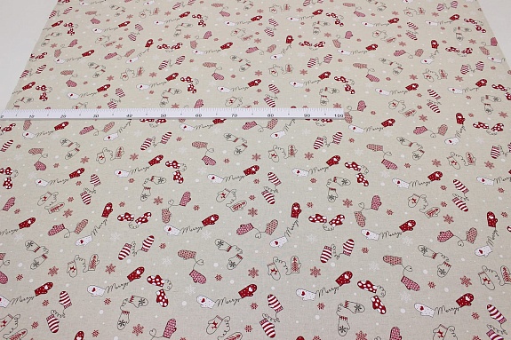 Полулен "Веселые варежки", ш.1.5м, лен-30%, хлопок-70%, 147гр/м.кв