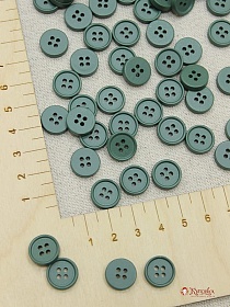 Пуговица пластмасса, цв.винтажная хвоя, 12мм, 4 отверстия