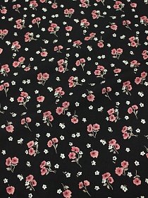 Мерный лоскут(ткань в отрезах)- Штапель "Алетта" цв.черный, ш.1.45м, вискоза-100%, 100гр/м.кв