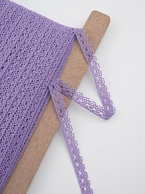 Кружево цв.сиреневый, ш.12мм, хлопок-90%, п/э-10%, рис.071/27