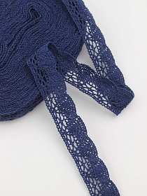 Кружево цв.т.сине-фиолетовый, ш.19мм, хлопок-90%, п/э-10%, 10м, рис.110/24