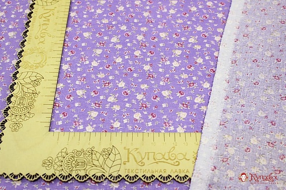 Ситец "Розочка" цв.сиреневый, ГОСТ, ш.0.8м, хлопок-100%, 86гр/м.кв