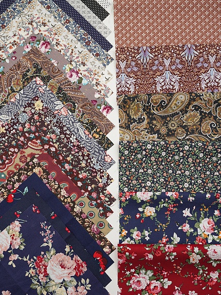 Набор тканей для рукоделия "Импортный хлопок: Цветочные напевы", 20*20 см, 25 шт