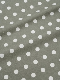 Теплый хлопок "Средний белый горох на серо-зеленом", СОРТ2, ш.1.48м, хлопок-100%