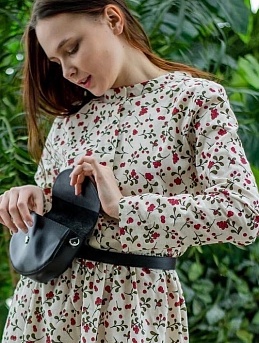 Платье из полульна "Брусника"