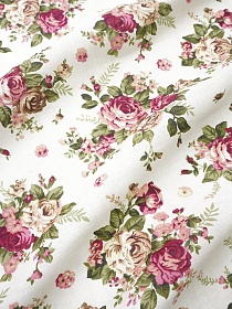 Хлопколен "Чайная роза на суровом", СОРТ2, ш.1.5м, лен-20%, хлопок-80%, 125гр/м.кв