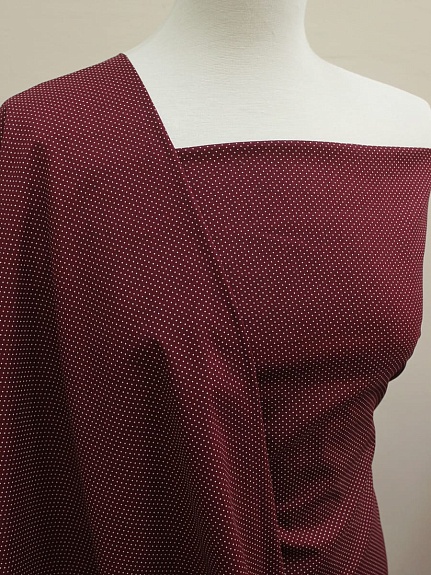 Импорт. хлопок "Пшено-4 на бордово-вишневом", ш.1.48м, хлопок-100%, 105гр/м.кв