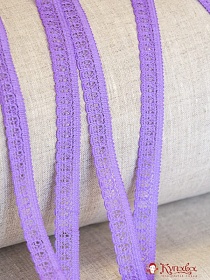 Кружево цв.яркий сиренево-лавандовый-2, ш.14мм, хлопок-84%, п/э-16%