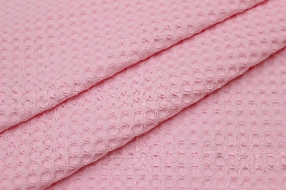 Вафельное премиум-полотно "Italy" цв.Нежно-розовый,  ш.1.5м, хлопок-100%, 240гр/м.кв