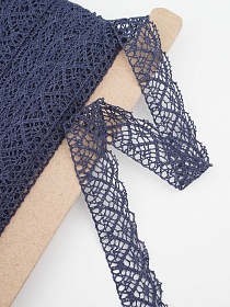 Кружево цв.темно-синий флер, ш.30мм, хлопок-90%, п/э-10%