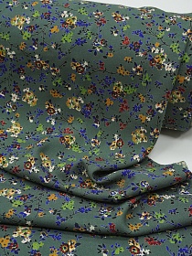 Штапель Премиум "Виринея" цв.винтажная хвоя, ш.1.45м, вискоза-100%, 120гр/м.кв