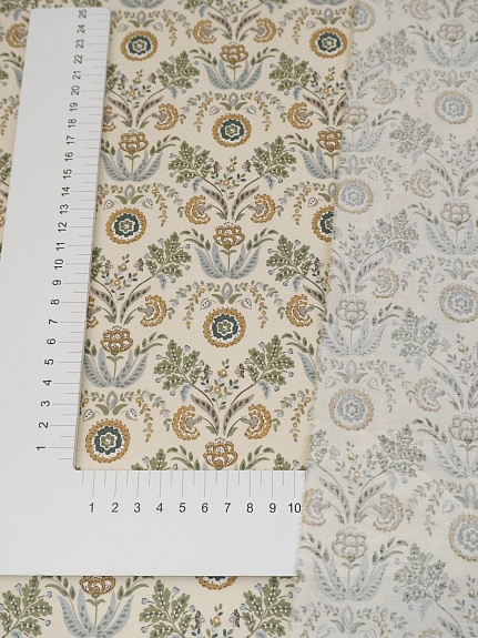 Сатин "Сказочный росточек" цв.св.бежево-молочный, ш.2.35м, хлопок-100%, 110гр/м.кв