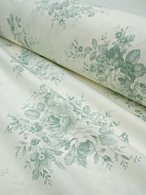 Сатин "Букет мечты" цв.мятная дымка, (комп), ш.2.5м, хлопок-100%, 110гр/м.кв