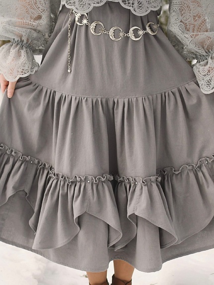 Платье из хлопка крэш цв.темно-серый с лиловым оттенком