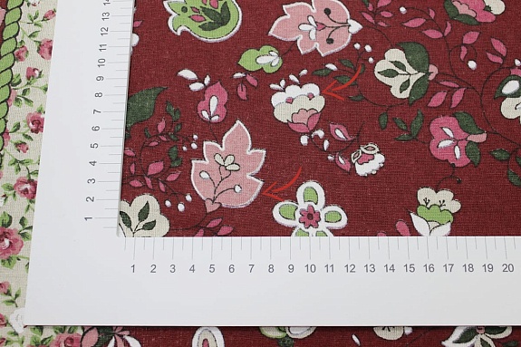 Полулен "Шанита", цв.бордовый, СОРТ2, ш.1.5м, лен-30%, хлопок-70%, 145гр/м.кв