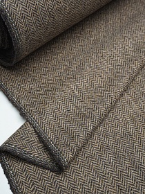 Мерный лоскут ( ткань в отрезах) Шерсть пальтово-костюмная Твид "Елочка" цв.коричневый, ш.1.5м, шерсть-50%, п/э-50%, 320гр/м.кв