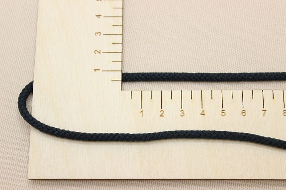 Шнур цв.черная морская волна, ш.5мм, хлопок-100%