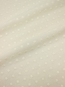 Шитье "Вышивка - незабудки" цв.кремовый, ш.1.52м (вышит.часть1.38м), батист, хл-100%, 80гр/м.кв