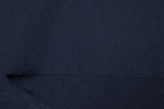 Лен сорочечный с эффектом мятости цв.Чернильный, СОРТ2, ш.1.45м, лен-100%, 125гр/м.кв