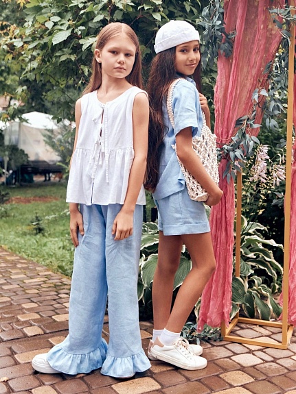 Детские брюки и блузка из костюмного льна