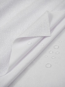 Мулетон махровая непромокаемая ткань на основе ПУ, цв.Белый, ш.2.1м, хлопок-100%, 180гр/кв.м