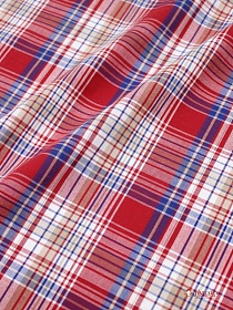 Ткань блузочно-сорочечная "Красно-синяя клетка" Сорт2, ш.1.5м, хлопок-100%, 100гр/м.кв