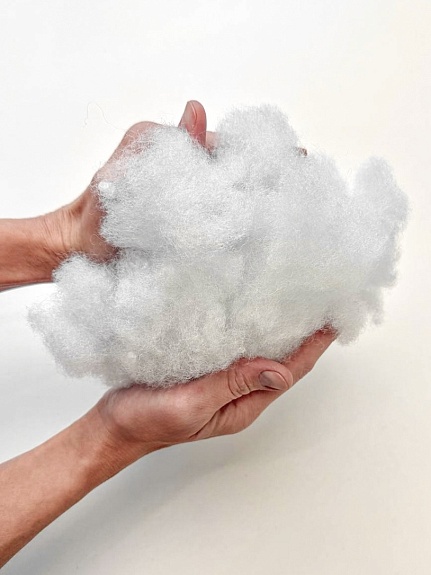 Файбер (чесаный), 1 кг - 1 пакет, силиконизированное волокно-100%