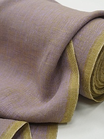 Лен костюмный с эффектом мятости цв.Сиренево-горчичный меланж, ш.1.5м, лен-100%, 180гр/м.кв