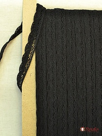 Кружево цв.черный с серым оттенком, ш.20мм, хлопок-90%, п/э-10%