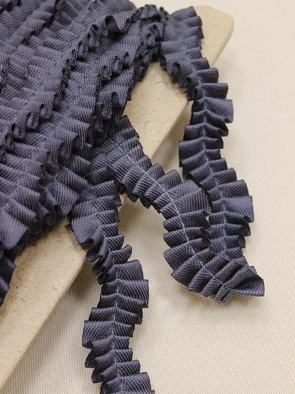 Тесьма плиссе "Волна" цв.темно-серый с фиолетовым оттенком, ш.20мм, п/э-100%