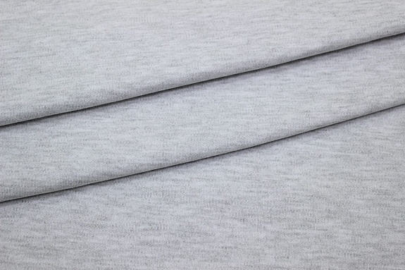 Трикотаж Интерлок цв.Св.серый меланж, ш.1.7м, Пенье, хл-60%, п/э-40%, 220гр/м.кв