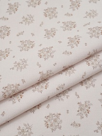 Микровельвет (Digital) "Букетик" цв.бл.бежевый, ш.1.5м, хлопок-100%, 135гр/м.кв