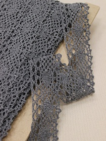 Кружево цв.мокрый асфальт, ш.40мм, хлопок-90%, п/э-10%, рис.192/7