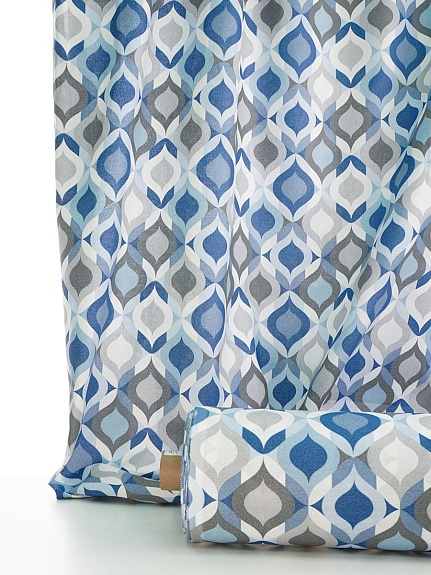 Рогожка "Расписной витраж" цв.синий, ш.1.5м, хлопок-100%, 165гр/м.кв