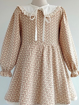 Детское платье из теплого хлопка "Винтажная брусничка"